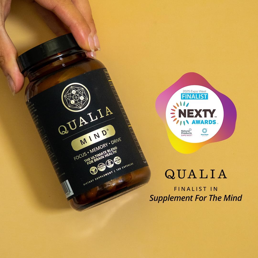 Qualia Mind | Nootropic Brain Supplement for Memory, Focus & Energy 120cap