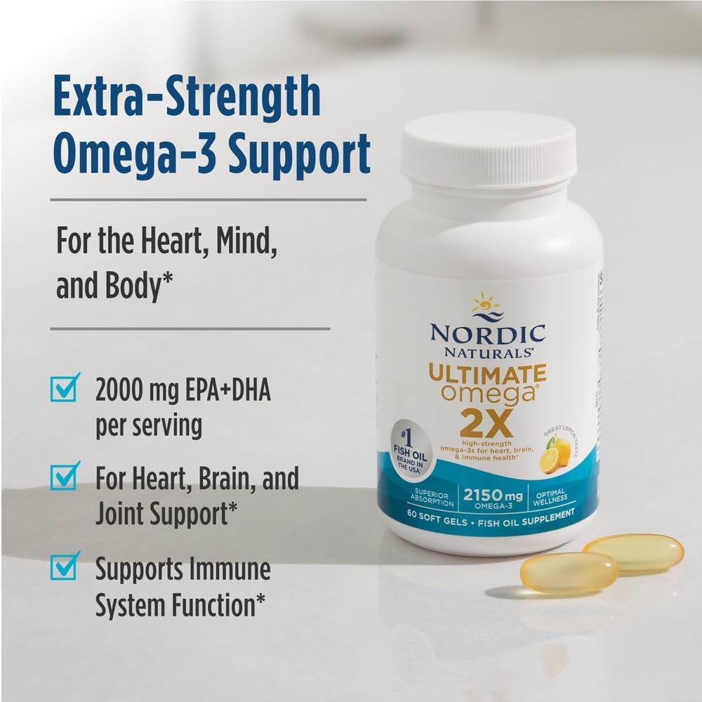 Nordic Naturals Ultimate Omega 2X, 2150mg Fish Oil, Lemon - 120 Count
