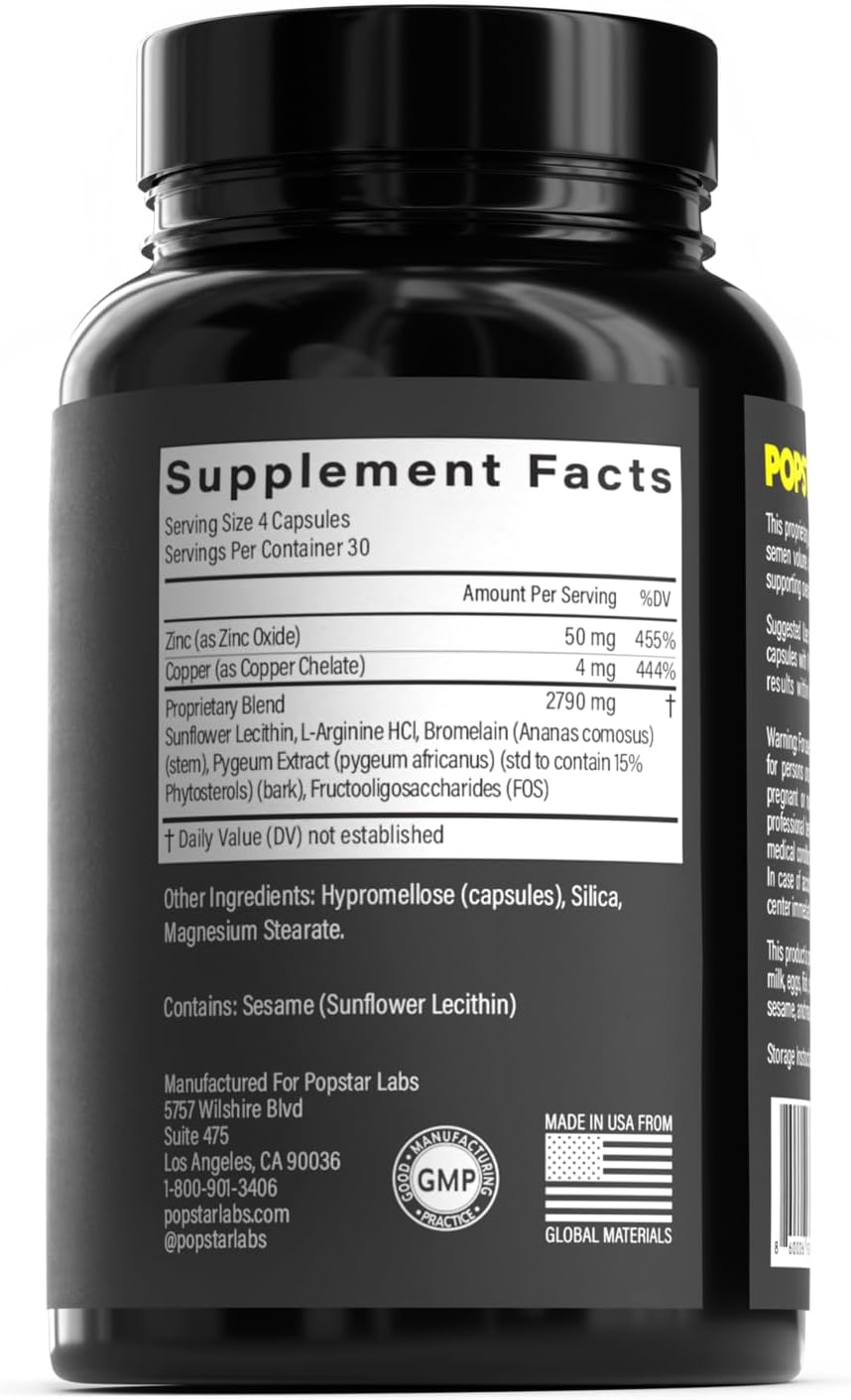 POPSTAR Labs Semen Volume Booster, 240 Capsules