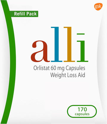alli Weight Loss Supplement, Orlistat 60 mg Capsules, 170 Count Refill Pack