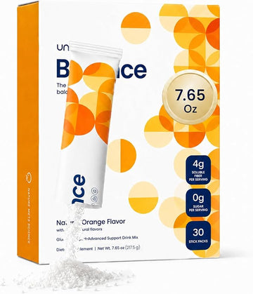 Unicity Balance Fiber, Supports Healthy Glucose Response & Fullness, Easy-to-Use, Natural Orange, 30 Stick Packs (7.65 Ounce)