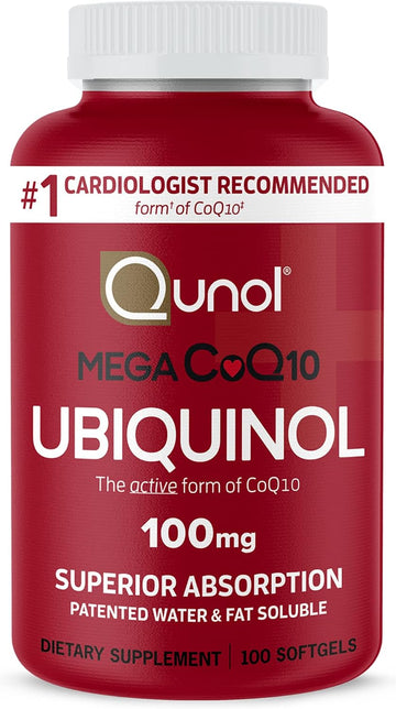 Qunol Mega Ubiquinol CoQ10 100mg, Superior Absorption, 100 Softgels