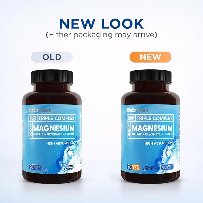 BioEmblem Magnesium Glycinate Complex, 300mg Per Serving, 90 Capsules