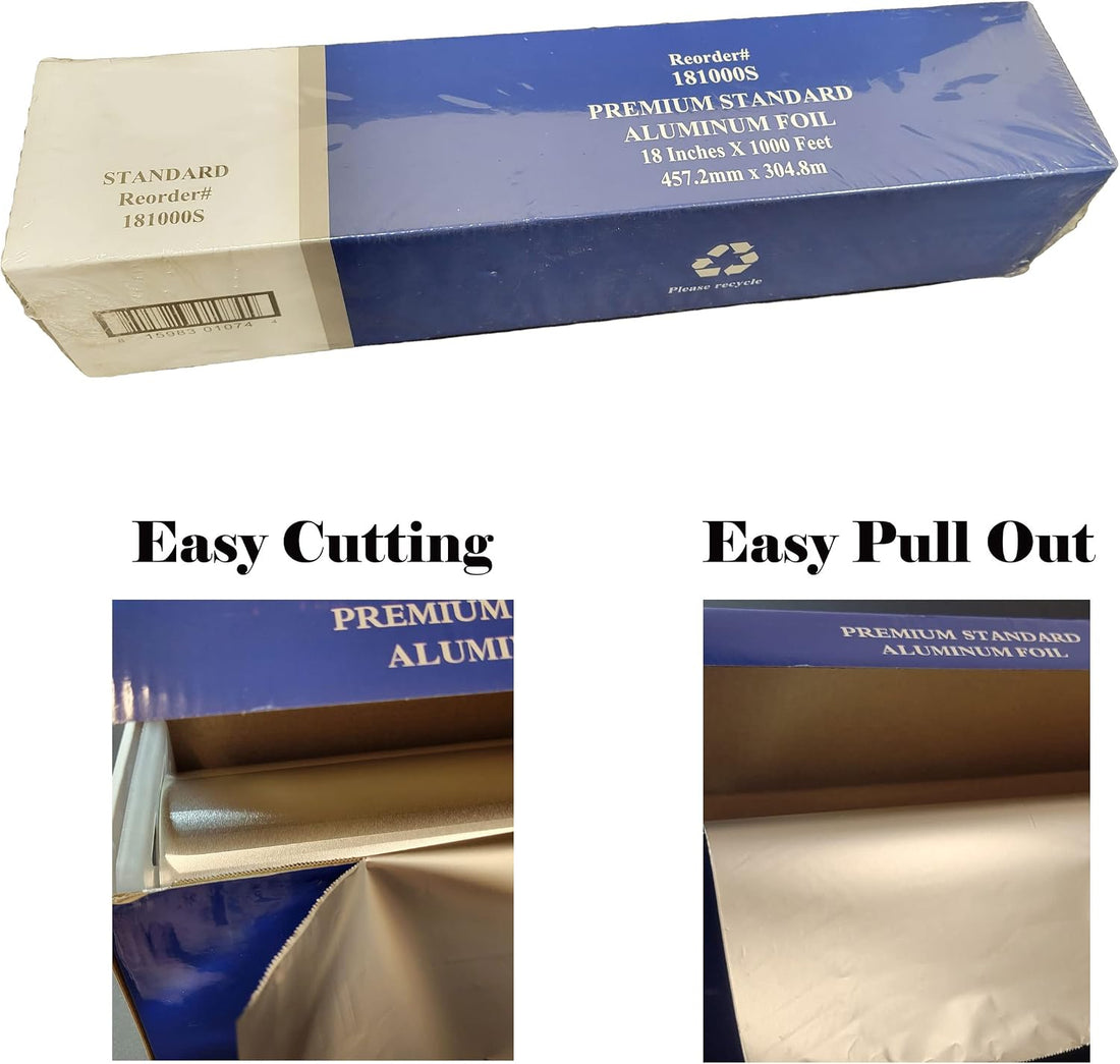 Foodservice Aluminum Foil, 18 inches x 1000 Feet, Premium Aluminum Foil Roll (18 in. x 1000 feet)