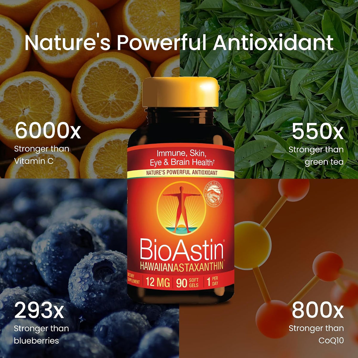 Nutrex Hawaii BioAstin Hawaiian Astaxanthin High Potency, 12mg, 120 Softgels