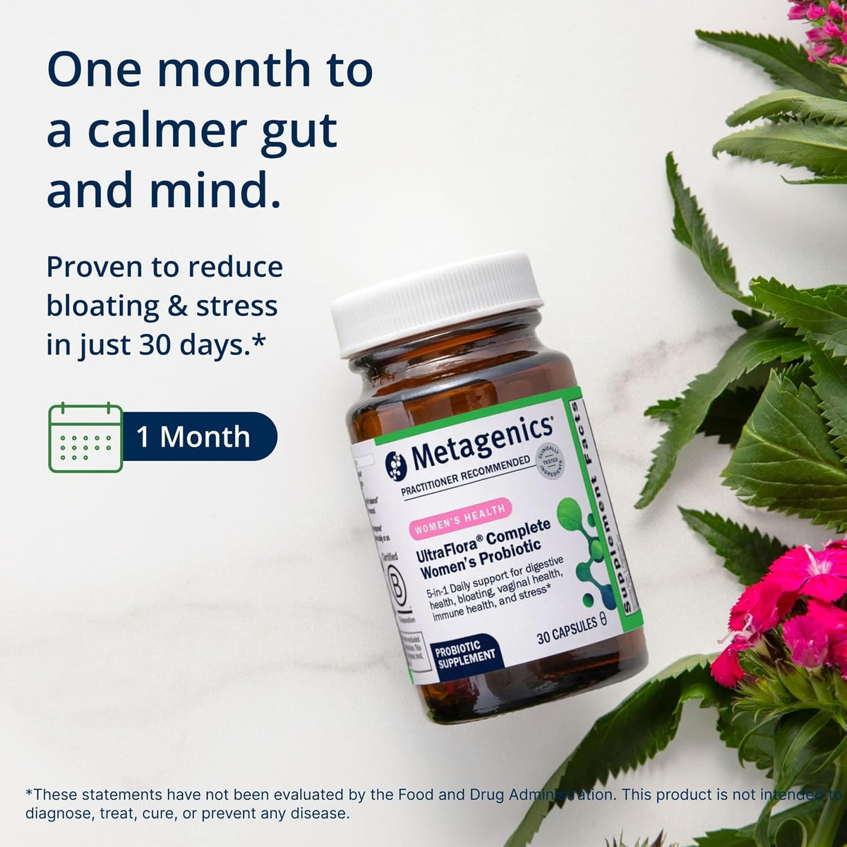 Metagenics UltraFlora Complete Probiotics for Women, 30 Capsules