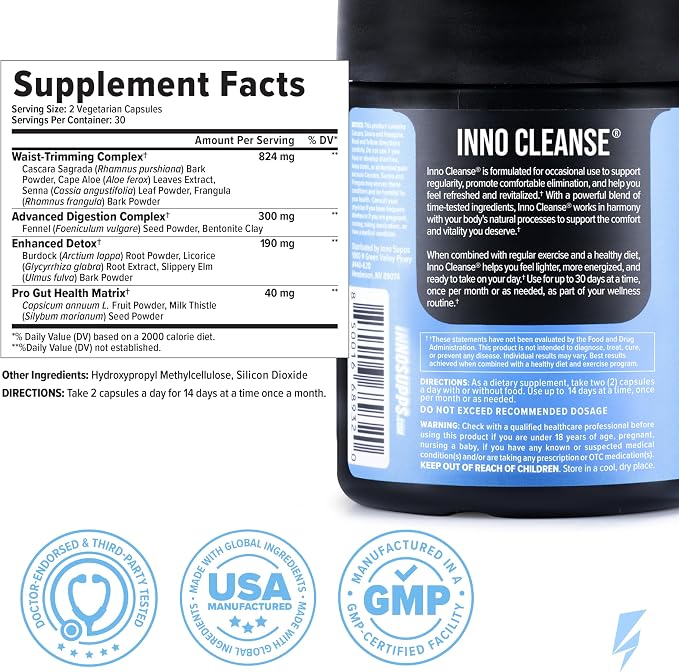 InnoSupps Inno Cleanse 2X 14 Day Colon Cleanse & Detox Flush, 4 Week Supply