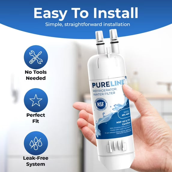 Pureline Whirlpool® EDR1RXD1 Replacement for Everydrop Filter 1, W10295370A, P8RFWB2L, P4RFWB, Kenmore® 46-9081 Refrigerator Water Filter (3 Pack)