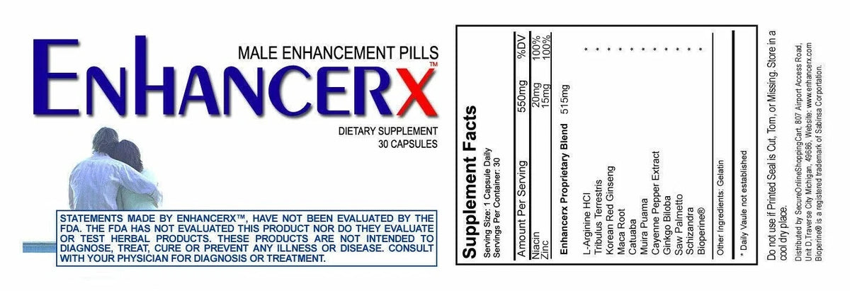 ENHANCERX ENHANCE RX MALE ENHANCEMENT PILLS SUPPLEMENT 30 CAPS