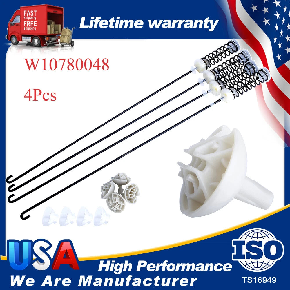 Update W10780048 Washer Suspension Rod Kit For Whirlpool Kenmore Washing Machine
