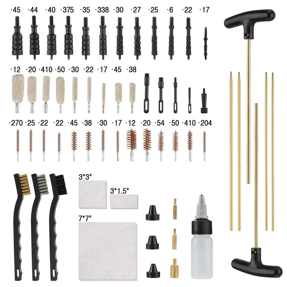Universal Gun Cleaning Kit Pistol Shotgun Handgun Rifle Firearm w/Case