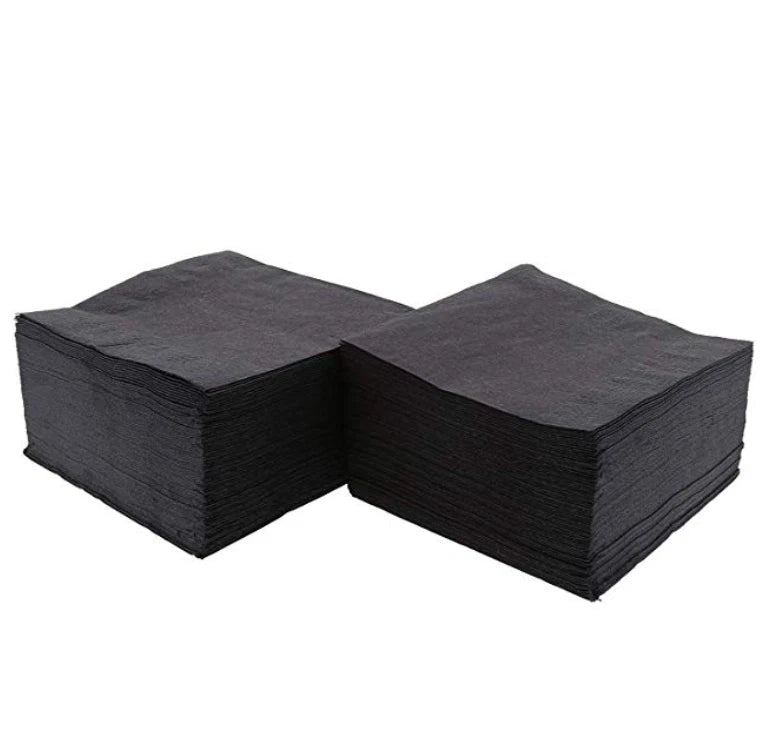 Black Beverage Napkins, 2-Ply Disposable Paper Napkins-Bar, Cocktail, Wedding