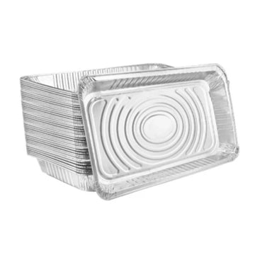 Disposable 21" x 13" Full Size Deep Aluminum Roasting Pans with Lids Foil 50pc