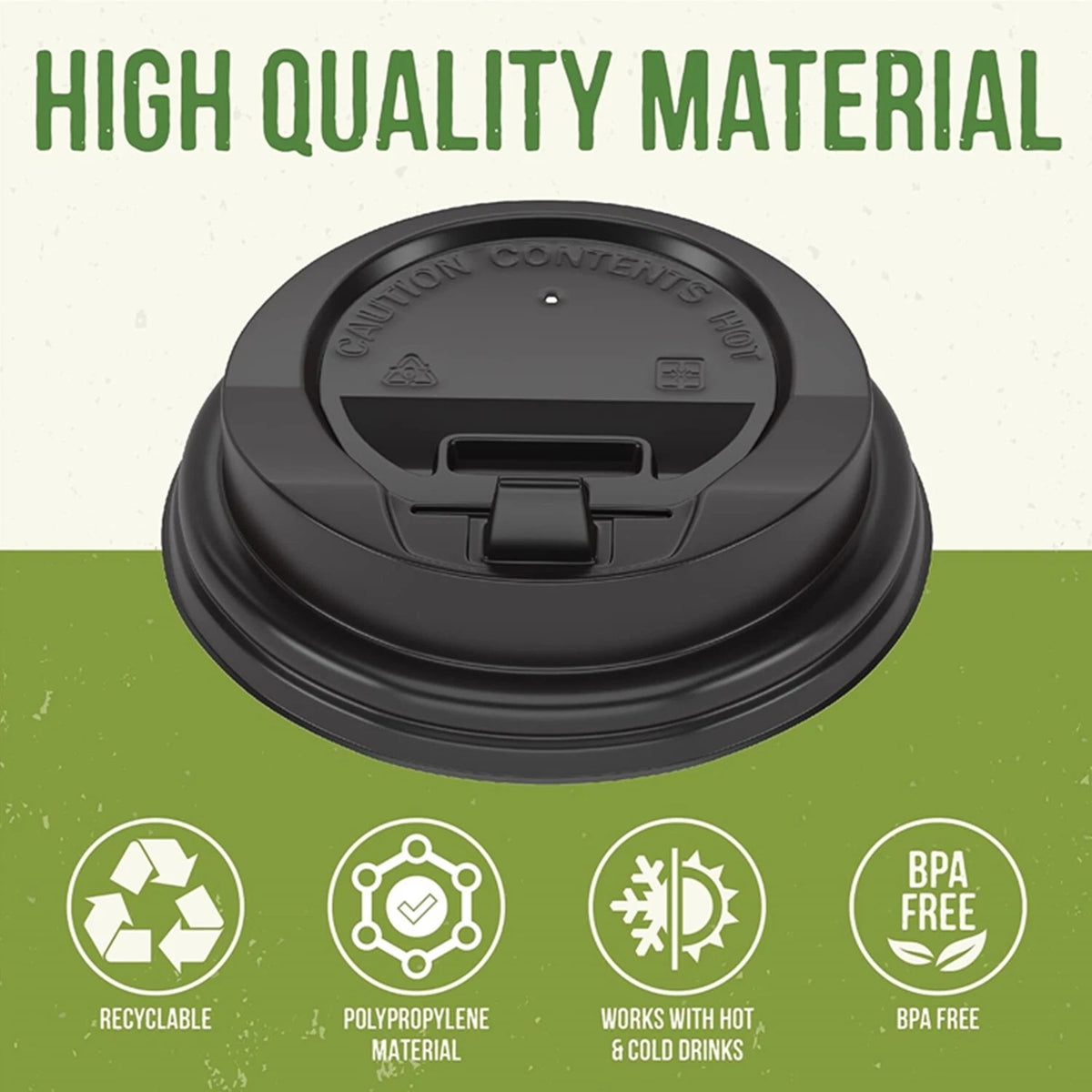1000 Pack of 8oz Coffee Cup Lids, Anti-Spill Design, Perfect for Travel & Home