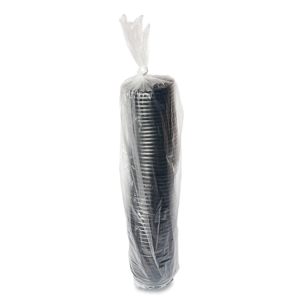 Boardwalk HOTBL4 Plastic Hot Cup Lids Fits 4 oz. Cup - Black (1000/CT) New