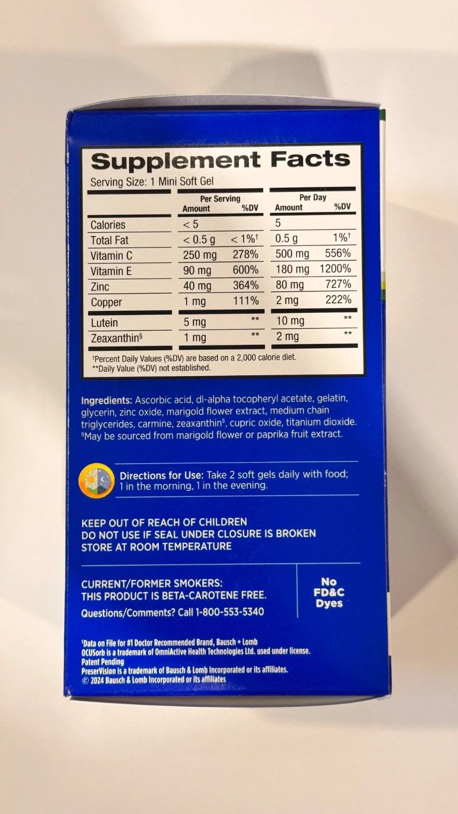 PreserVision AREDS 2 Eye Vitamin & Mineral Supplement 210 Mini Softgels Bausch