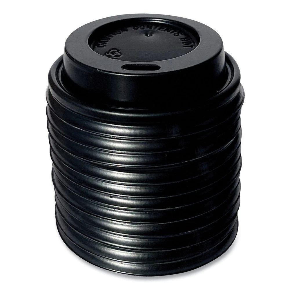 Boardwalk HOTBL4 Plastic Hot Cup Lids Fits 4 oz. Cup - Black (1000/CT) New