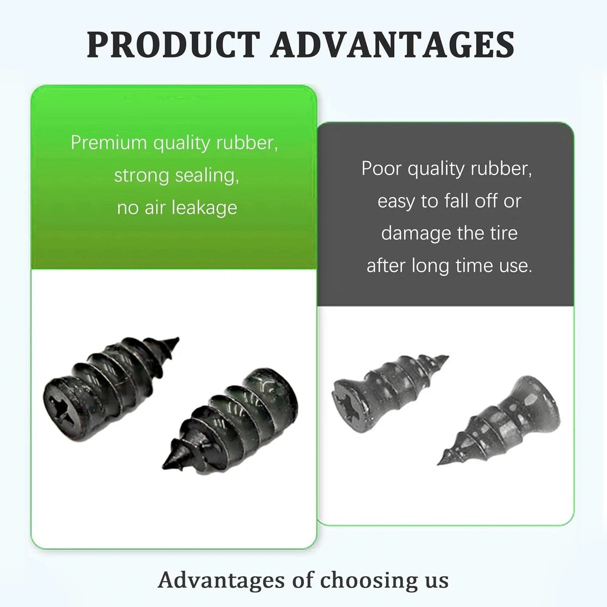 100Pcs Tire Repair Rubber Nails Tyre Puncture Repair Screws Kit with Screwdriver