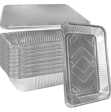 Full Size Deep Aluminum Pans with Full Size Lids 100counts